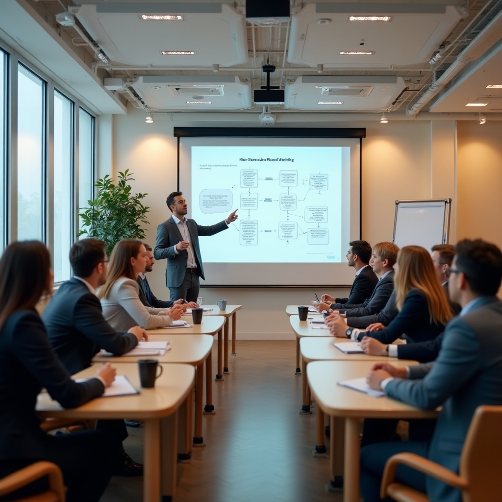 Аудитория учебного центра с участниками программы по корпоративным финансам